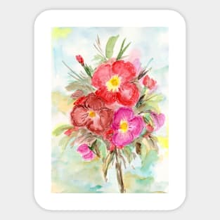 Spring Flowers Bouquet Watercolor Sticker